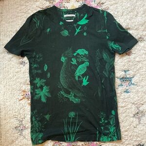 Black and Green Graphic T-Shirt